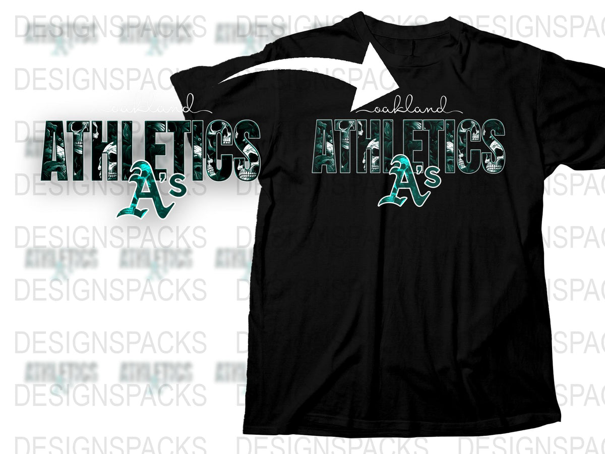 Oakland Athletics Inspired T-Shirt, Black Sports Team Fan Apparel, Graphic Tee