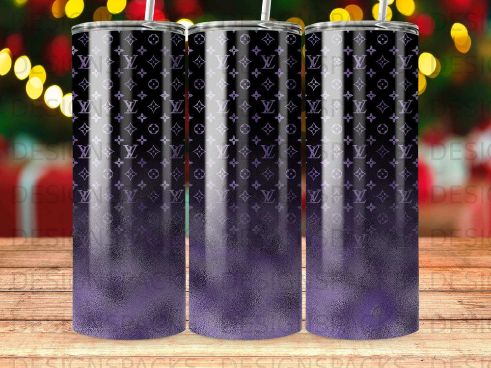 Black Purple Monogram Metallic Textured Tumbler product type