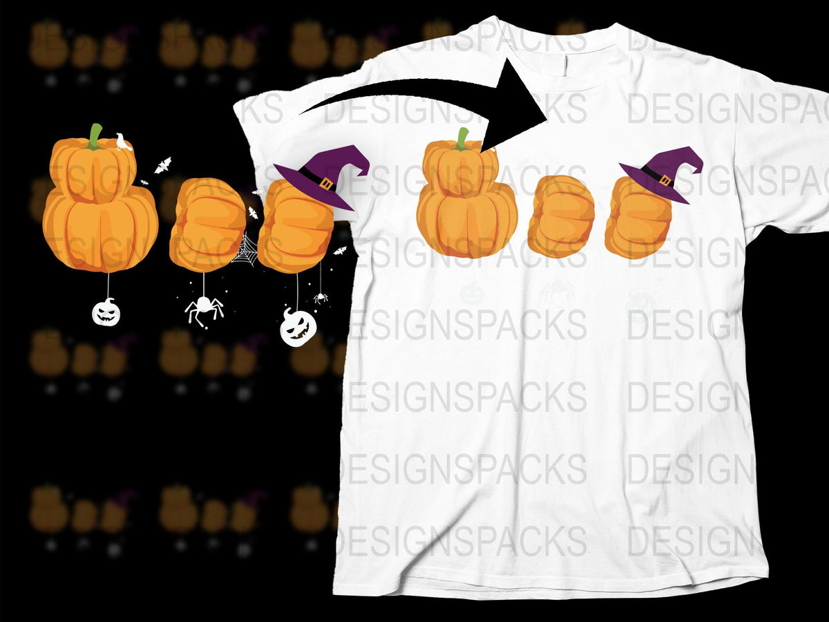Halloween Pumpkin and Witch Hat T-Shirt, Spooky Ghost Graphics, Fall Festival Apparel, Unisex October Tee Design