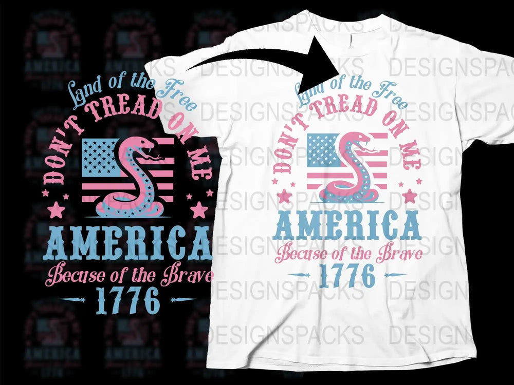 Don't Tread on Me T-Shirt, Patriotic America 1776 Tee, Unisex American Flag Design Shirt