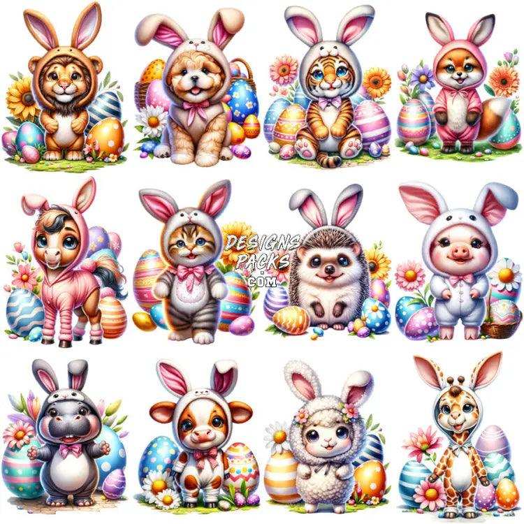 23 Animals Easter Bunny Costume Designs Bundle Png