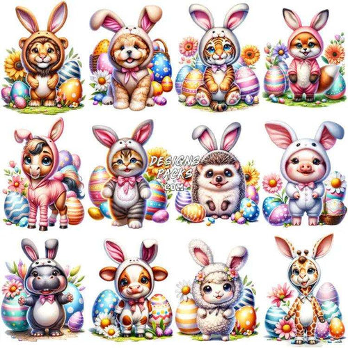 23 Animals Easter Bunny Costume Designs Bundle Png