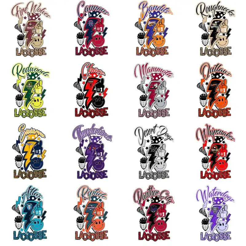 23 Lacrosse League Team Bolt Designs Bundle PNG