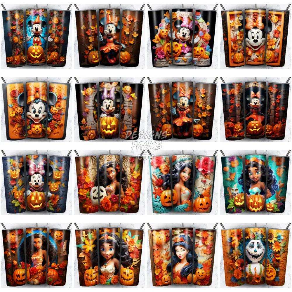 230 3D Halloween Cartoon Tumbler Wrap Bundle Jpg