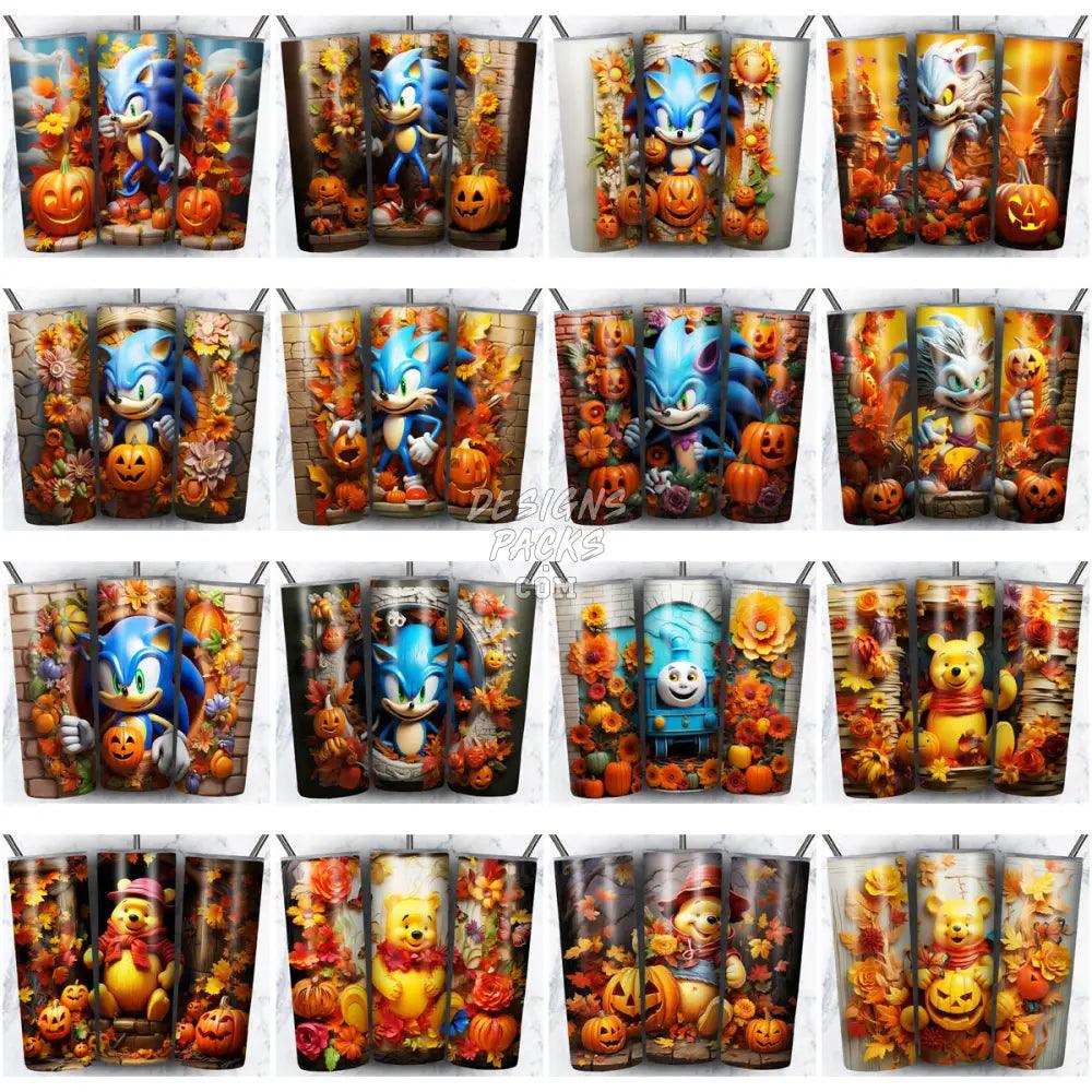 230 3D Halloween Cartoon Tumbler Wrap Bundle Jpg