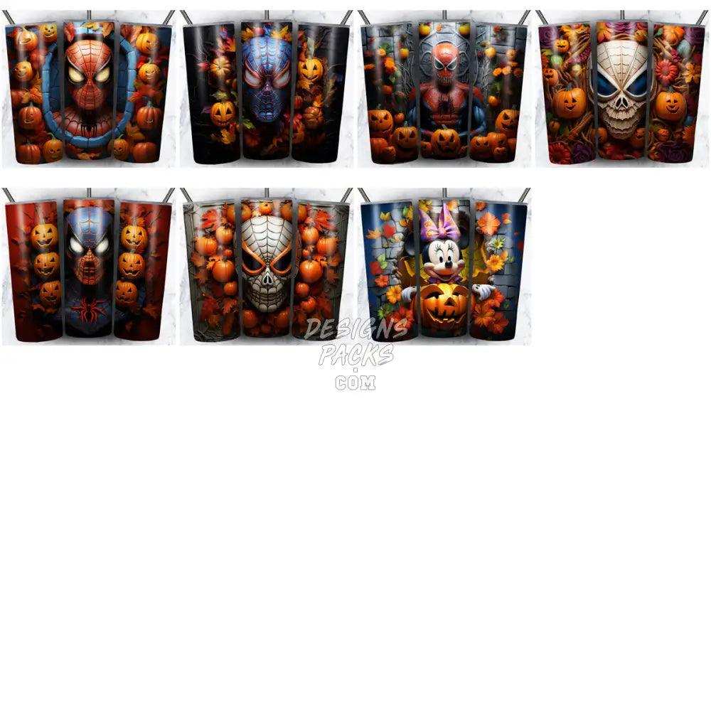230 3D Halloween Cartoon Tumbler Wrap Bundle Jpg