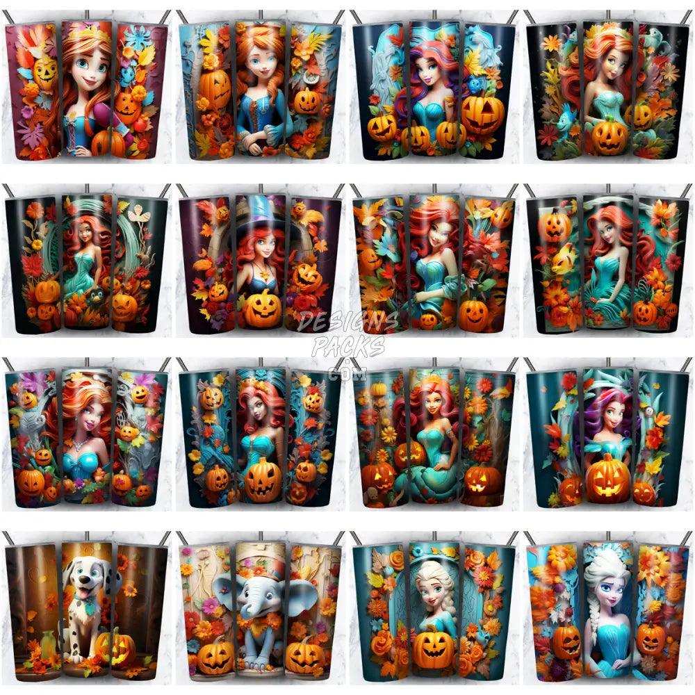 230 3D Halloween Cartoon Tumbler Wrap Bundle Jpg