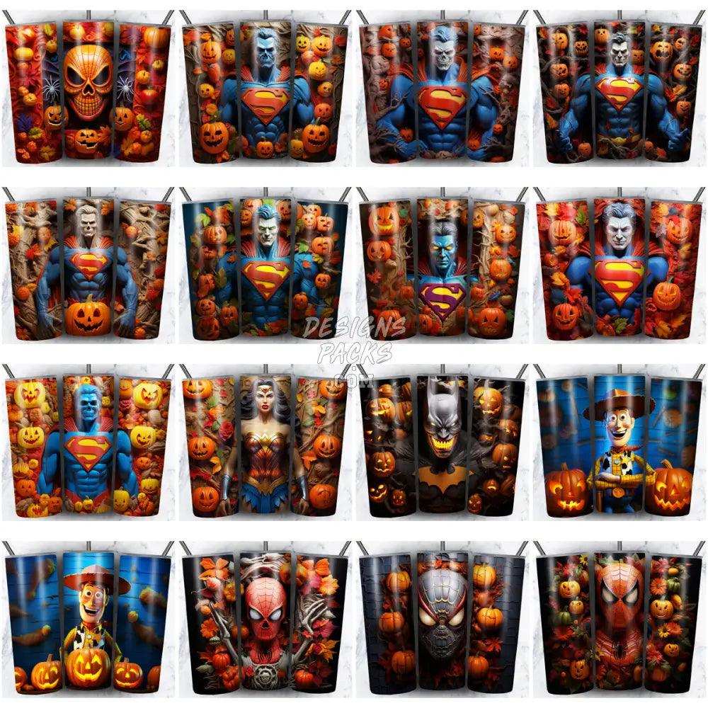 230 3D Halloween Cartoon Tumbler Wrap Bundle Jpg