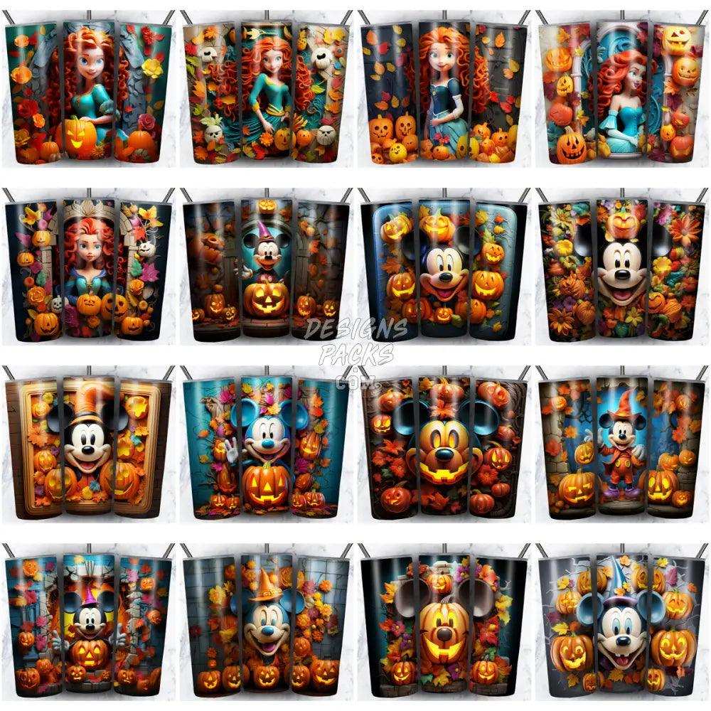230 3D Halloween Cartoon Tumbler Wrap Bundle Jpg
