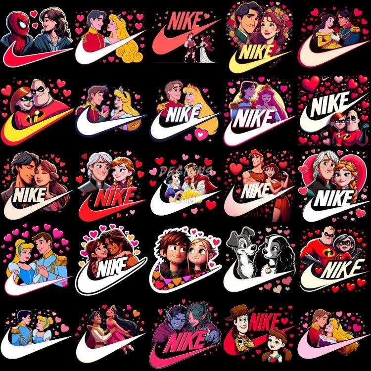 230 Swoosh Valentines Day Cartoon Couples Designs Bundle Png