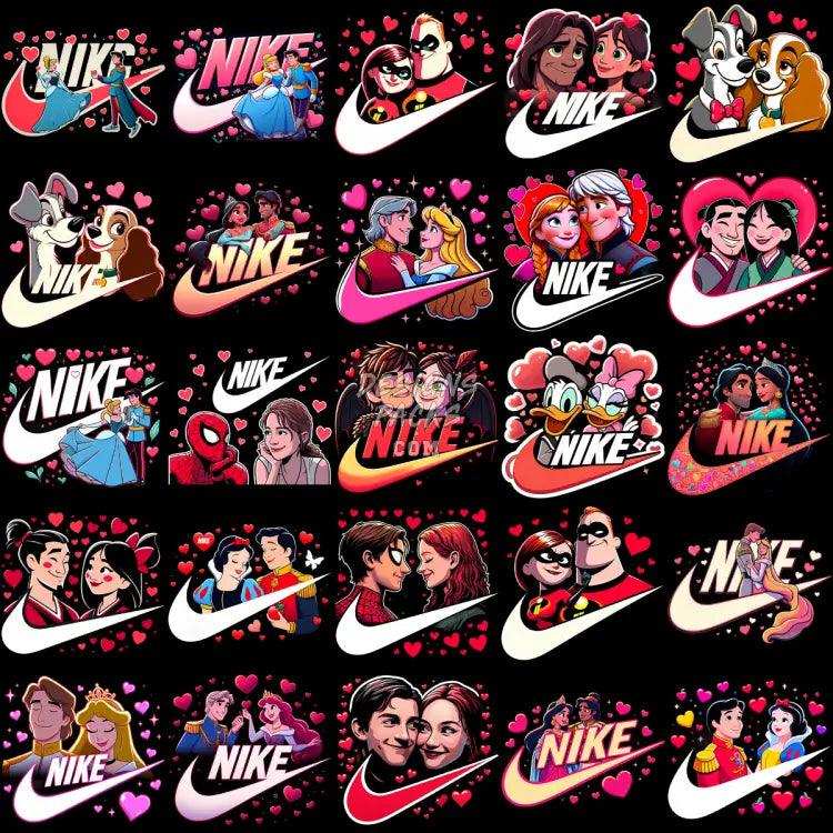 230 Swoosh Valentines Day Cartoon Couples Designs Bundle Png