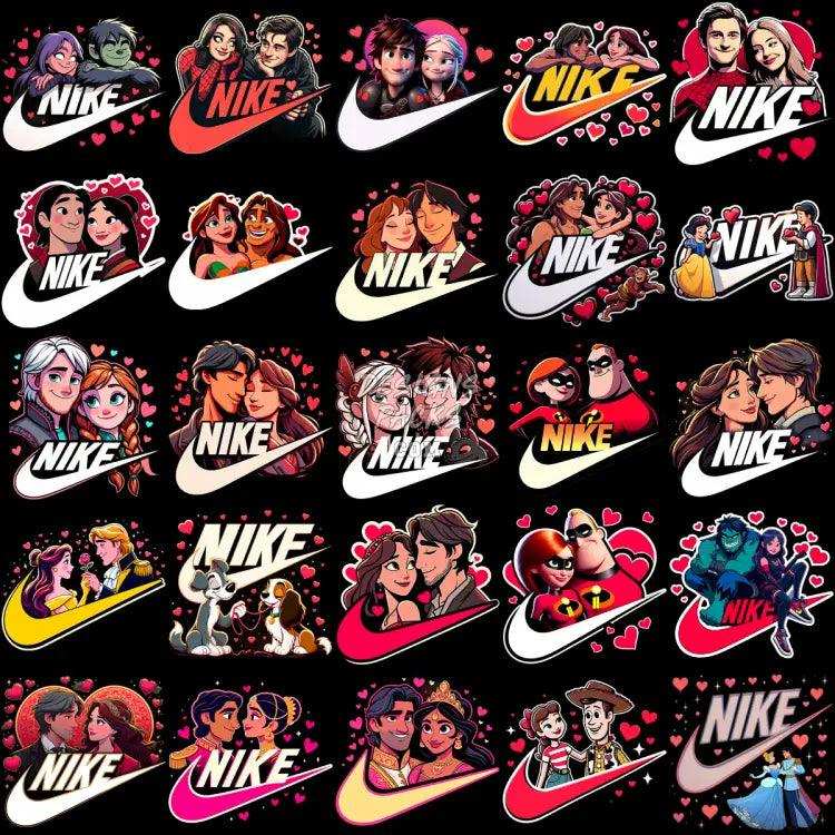 230 Swoosh Valentines Day Cartoon Couples Designs Bundle Png