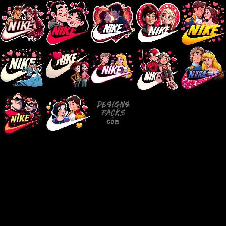 230 Swoosh Valentines Day Cartoon Couples Designs Bundle Png