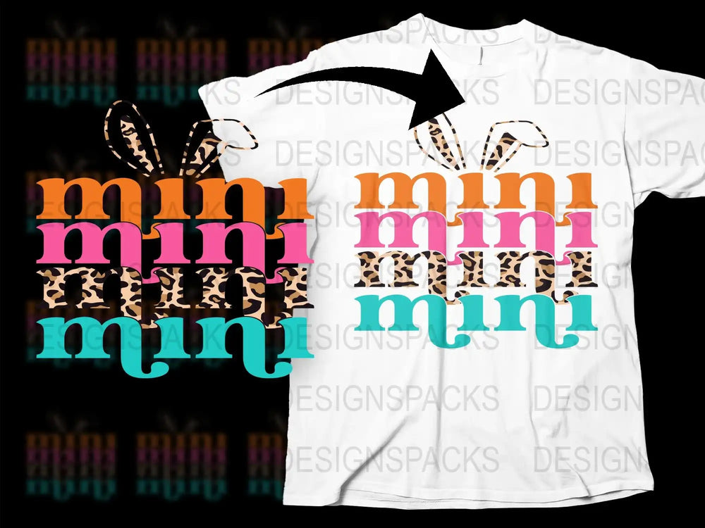 Colorful Mini Mom Leopard Print T-Shirt, Fun Graphic Tee for Women, Mother's Day Gift