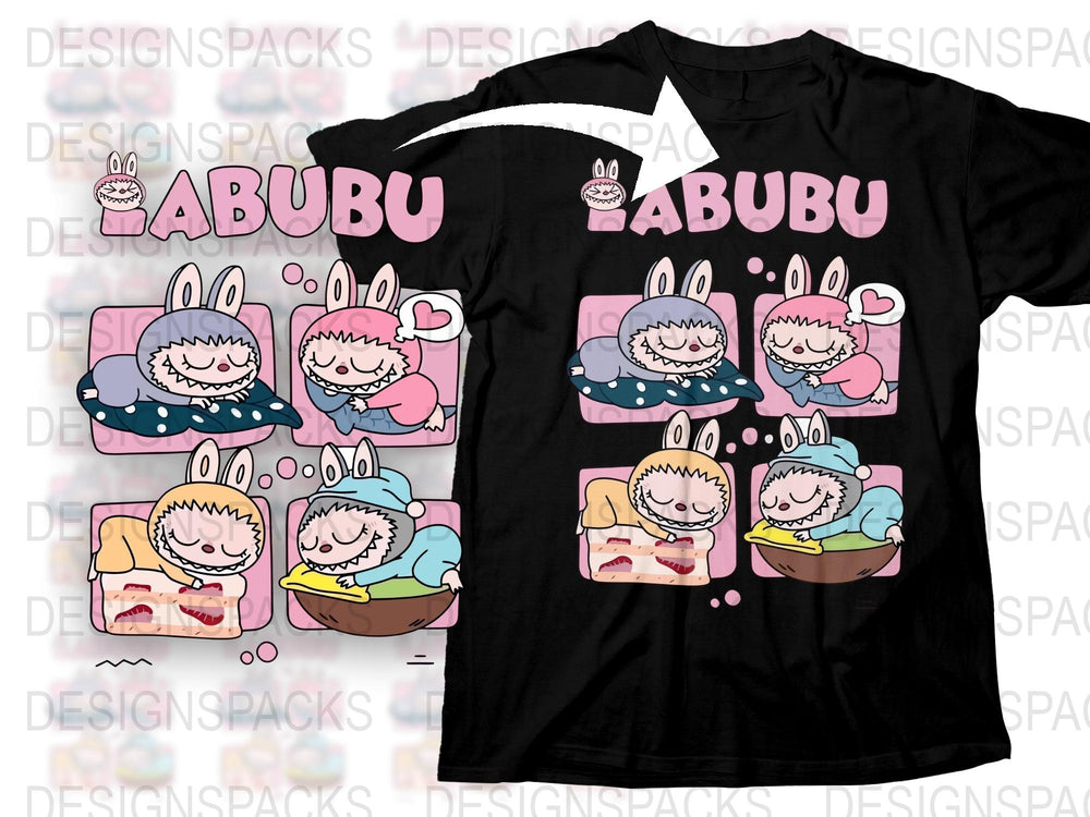 Cute Rabbit T-Shirt, Kawaii Bunny Graphic Tee, Pink and Blue Cartoon Animal Shirt, Soft Cotton Unisex Top for Casual Wear