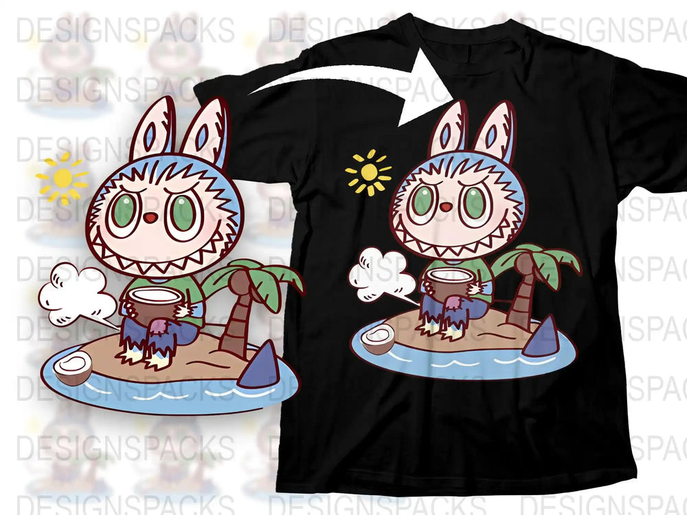 Cute Monster Beach Party T-Shirt, Funny Cartoon Character Tee, Summer Fashion for Kids and Adults