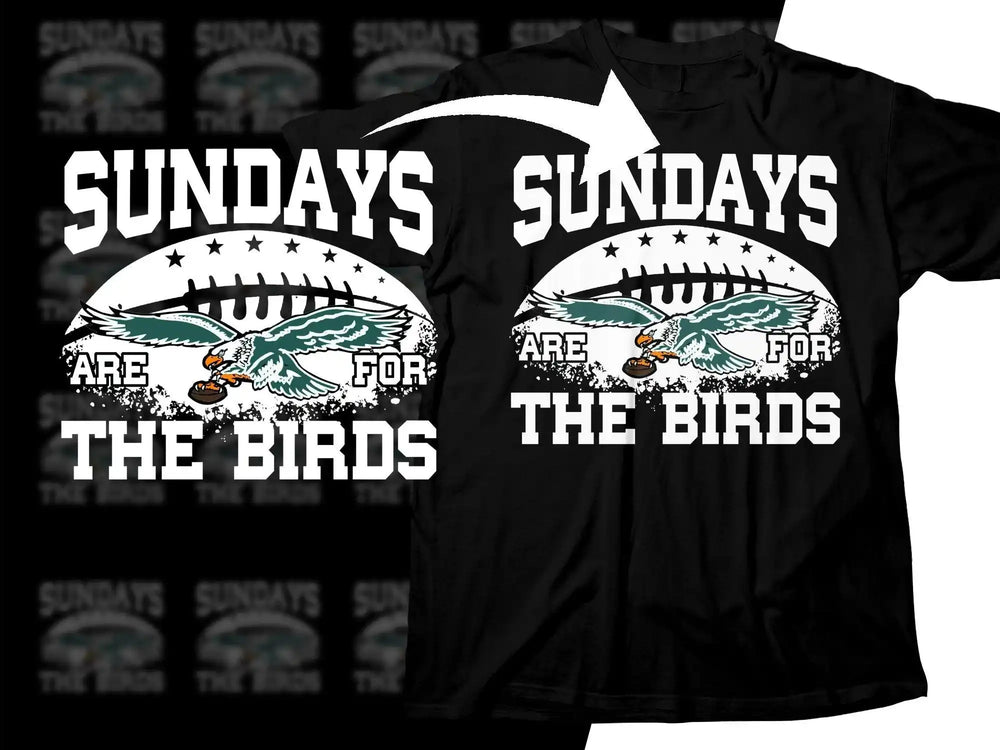 Sundays Are For The Birds t-shirt design with eagle and football graphic