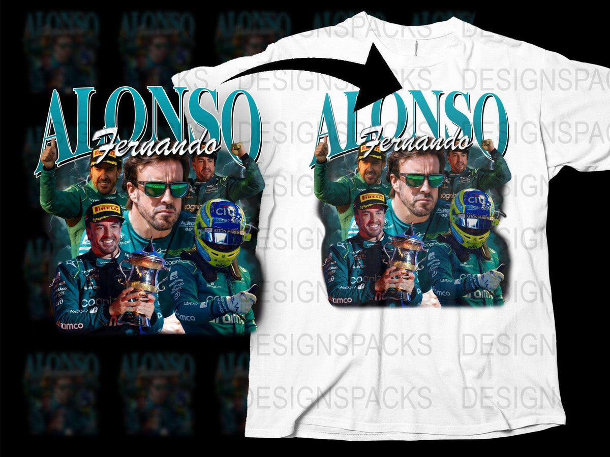 Fernando Alonso Race Car Driver Graphic T-Shirt, Formula One Fan Apparel, Motorsport Casual Wear, Racing Enthusiast Gift Idea