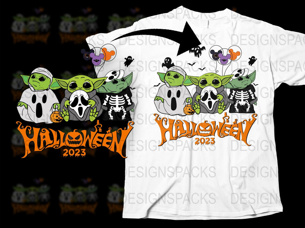 Halloween 2023 T-Shirt, Cute Alien Skeletons Design, Kids and Adult Sizes, Spooky Fun Apparel
