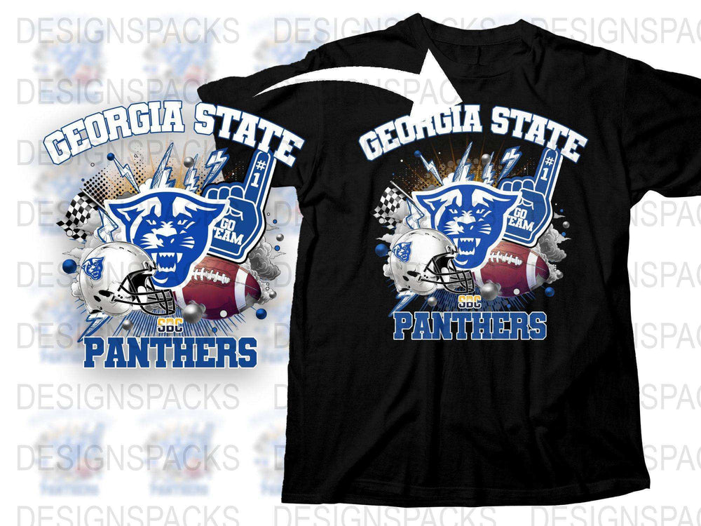 Georgia State Panthers T-Shirt, College Football Graphic Tee, Sports Fan Apparel, Black Cotton Shirt