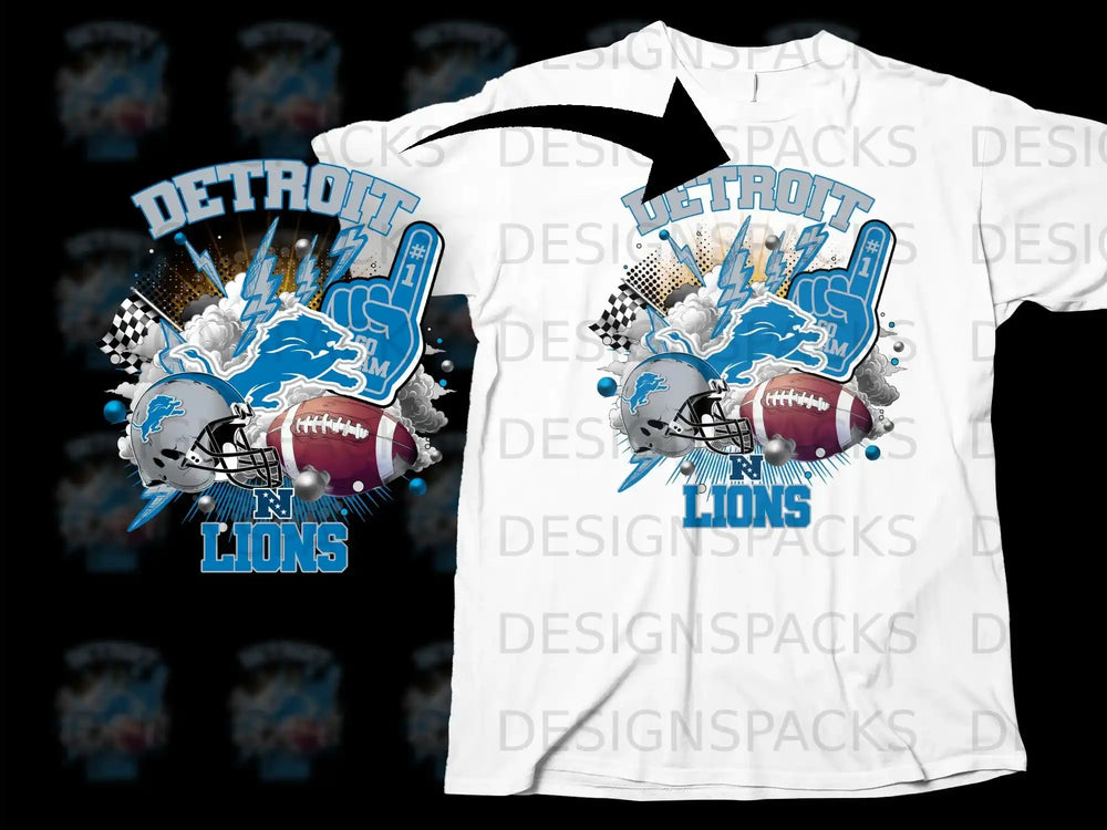 Detroit Lions Football Fan Graphic Tee