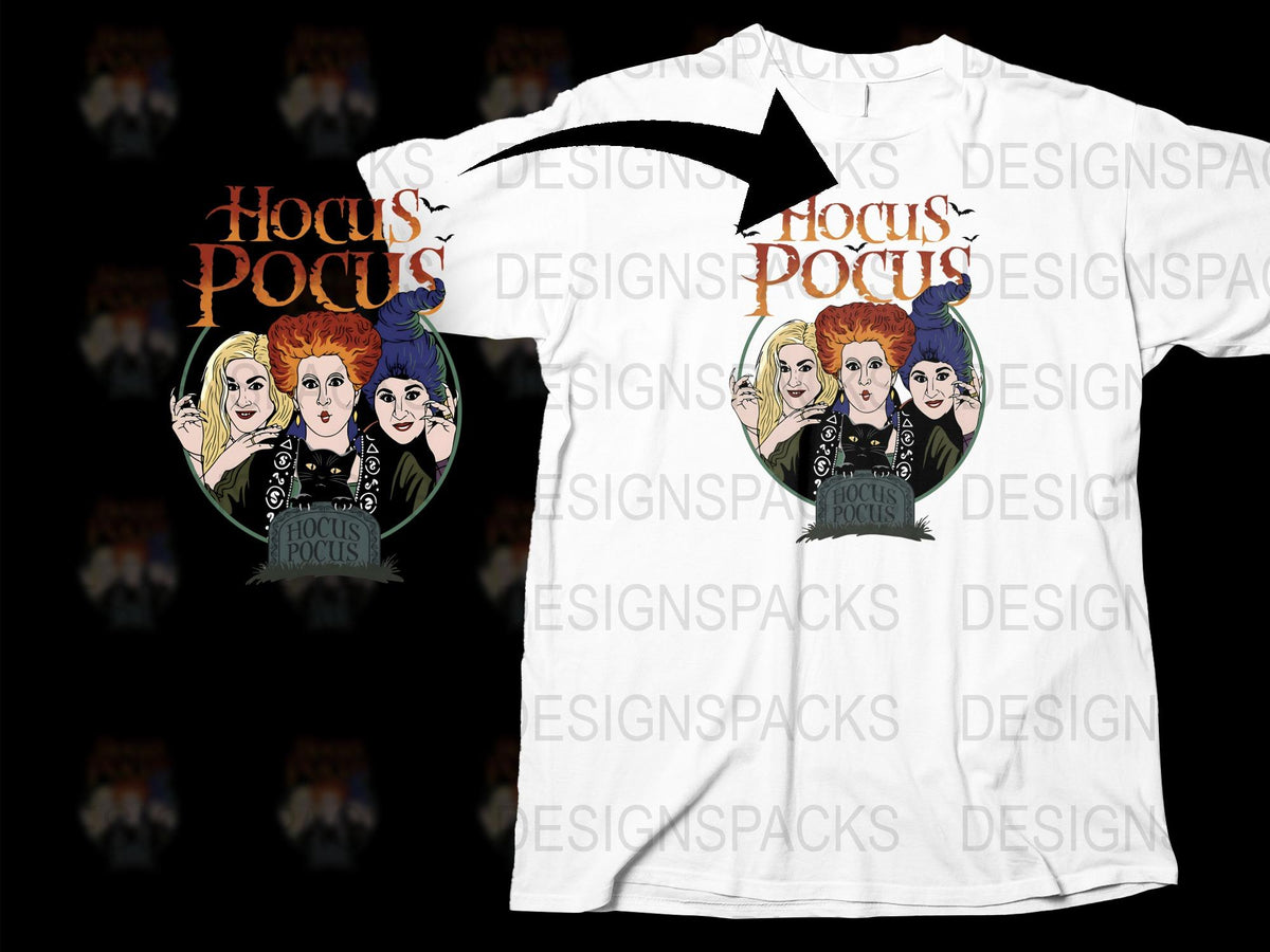 Hocus Pocus Themed T-Shirt, Classic Witch Movie Design, Halloween Costume Tee, Fan Merchandise