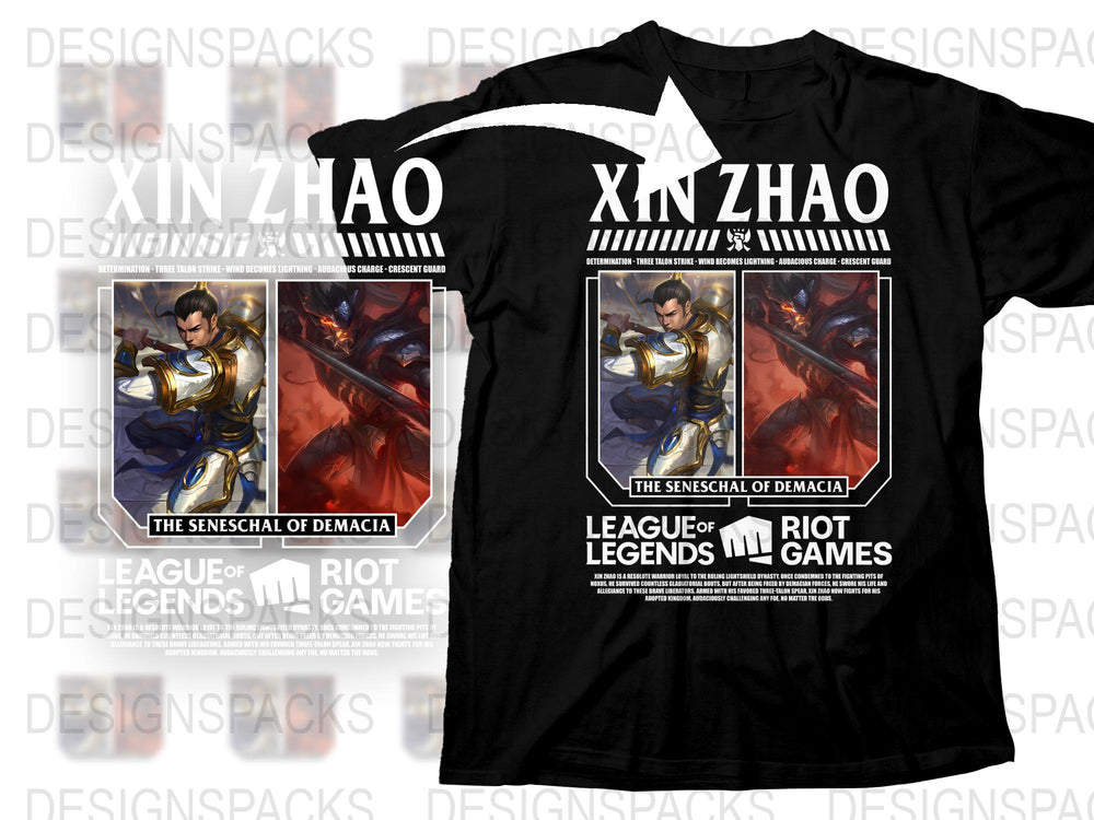 League of Legends Xin Zhao T-Shirt, The Seneschal of Demacia Graphic Tee, Gaming Apparel