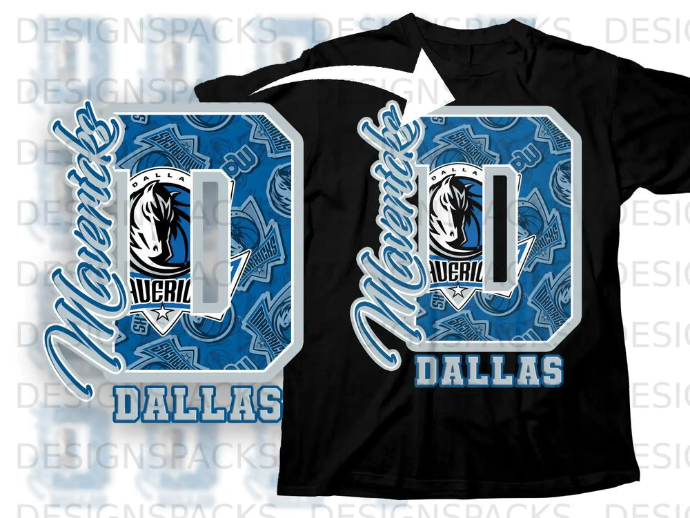 Dallas Mavericks Graphic T-Shirt with Bold Logo Design