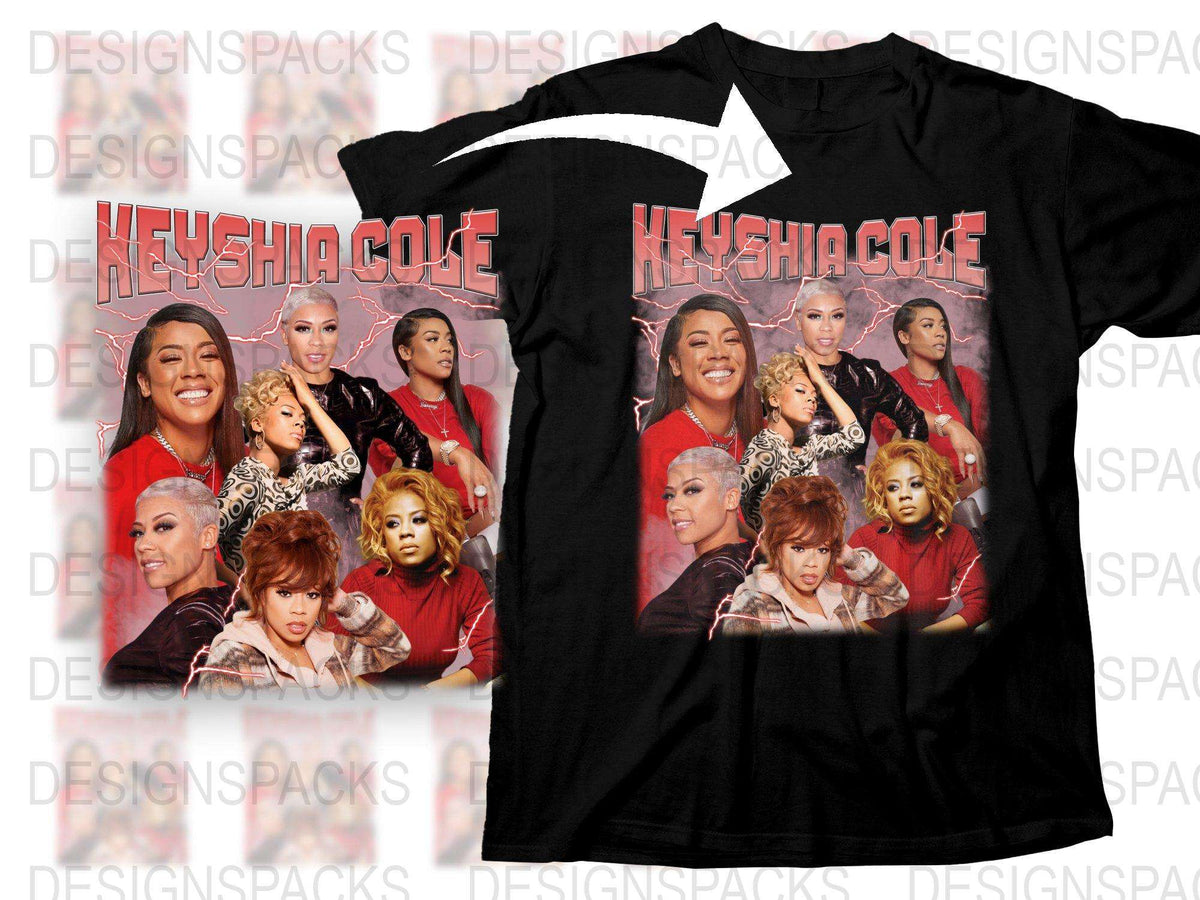 Keyshia Cole Inspired Graphic T-Shirt, Vintage Style Music Artist Tee, Multiple Poses, Pop Culture Fashion Top