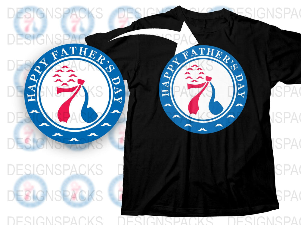 Happy Father's Day T-Shirt, Novelty Dad Gift, Graphic Tee with Necktie Design, Men's Fashion