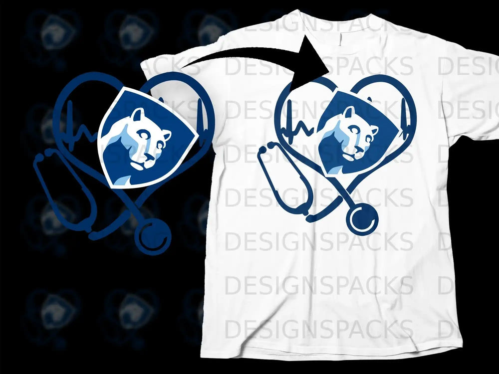 Penn State Nittany Lion Heartbeat Stethoscope T-Shirt