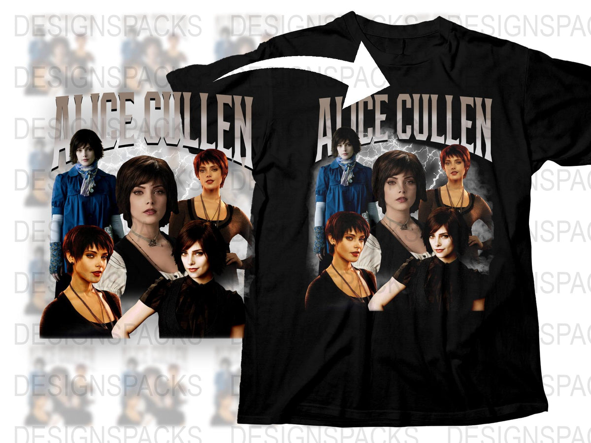 Alice Cullen Twilight Saga Character Collage T-Shirt, Fan Merch, Movie Inspired Graphic Tee