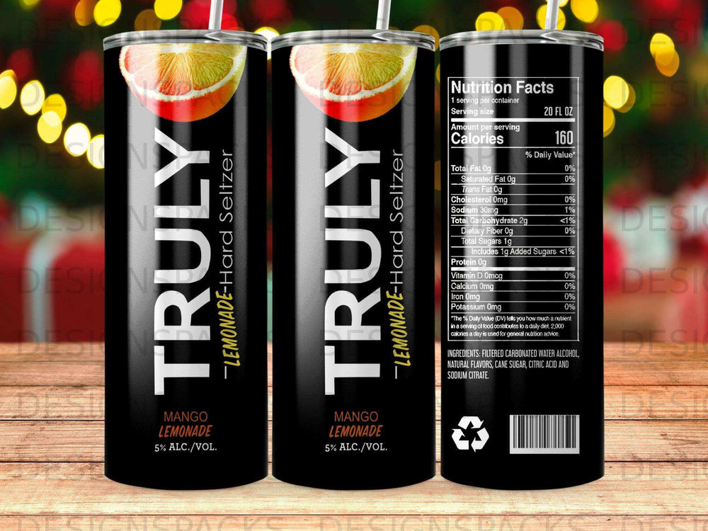 Truly Lemonade Hard Seltzer in Mango Lemonade flavor, 20 oz can.