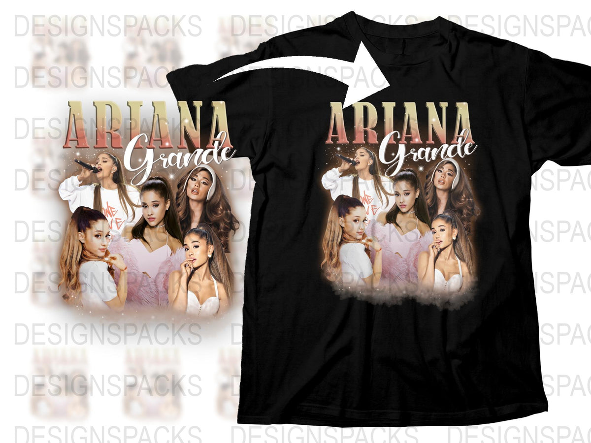 Ariana Grande T-Shirt, Pop Music Fan Merch, Women's Fashion Tee, Multiple Images, Celebrity Print Shirt