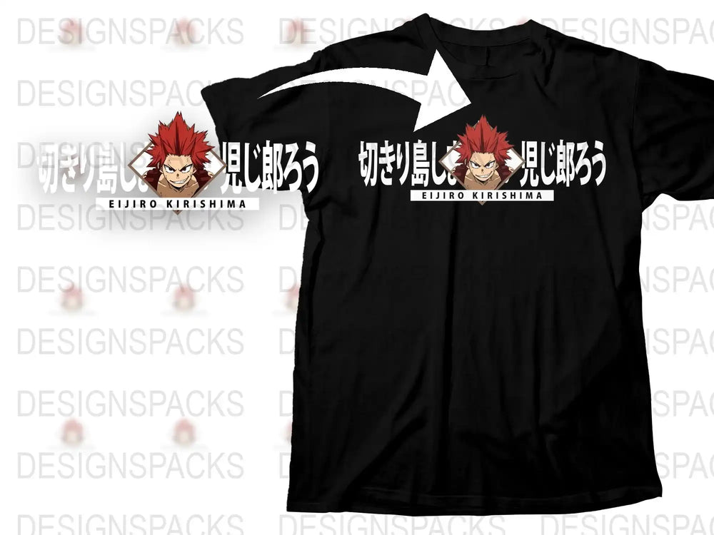 Eijiro Kirishima Anime T-Shirt, Manga Character Graphic Tee, Unisex Cotton Shirt, Casual Streetwear, Fan Merchandise, Gift Idea
