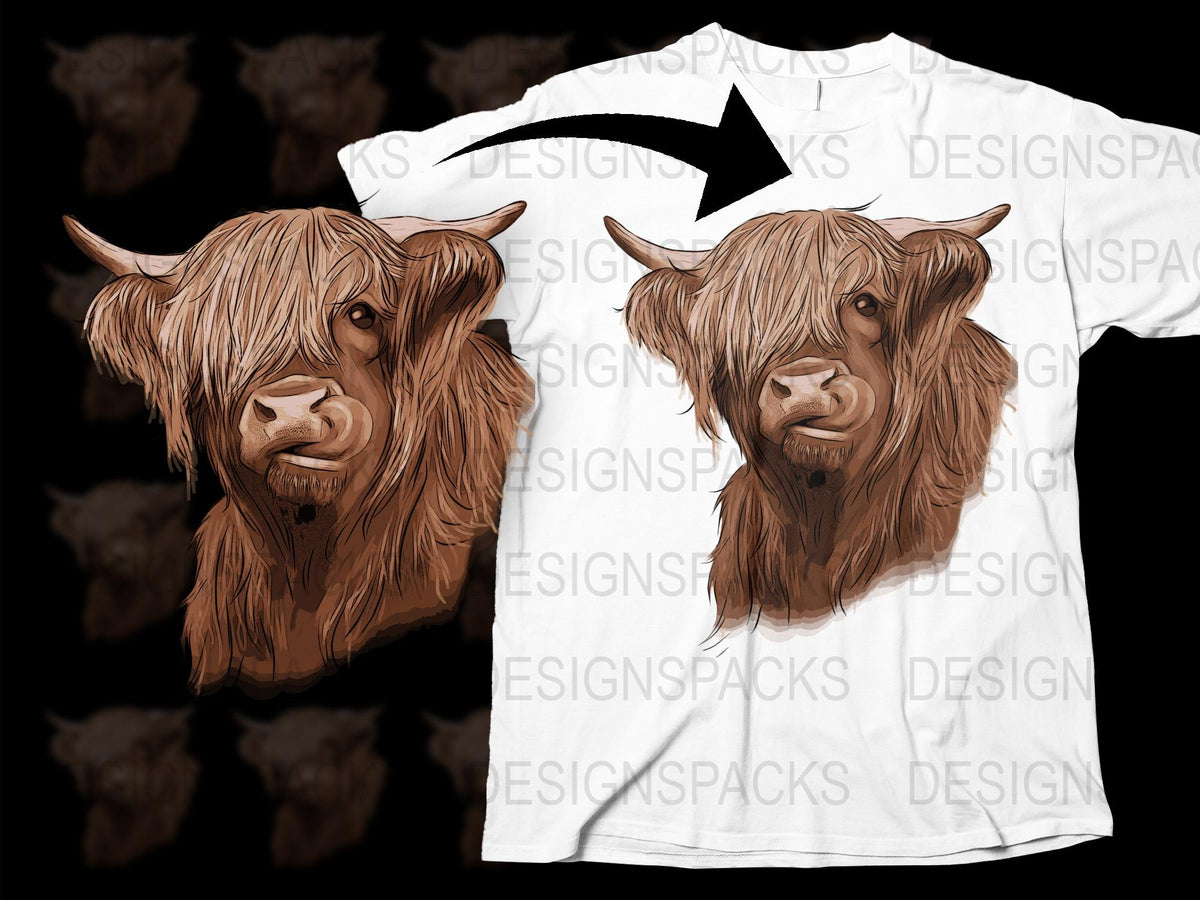 Highland Cow T-Shirt, Graphic Tee, Animal Print Shirt, Unisex Fashion, Casual Wear, Nature Inspired, Soft Fabric Top, Trendy Design, Gift