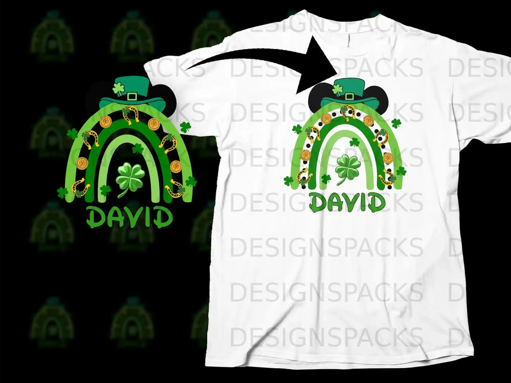 DAVID Green Rainbow Leprechaun Hat Clovers Coins product type