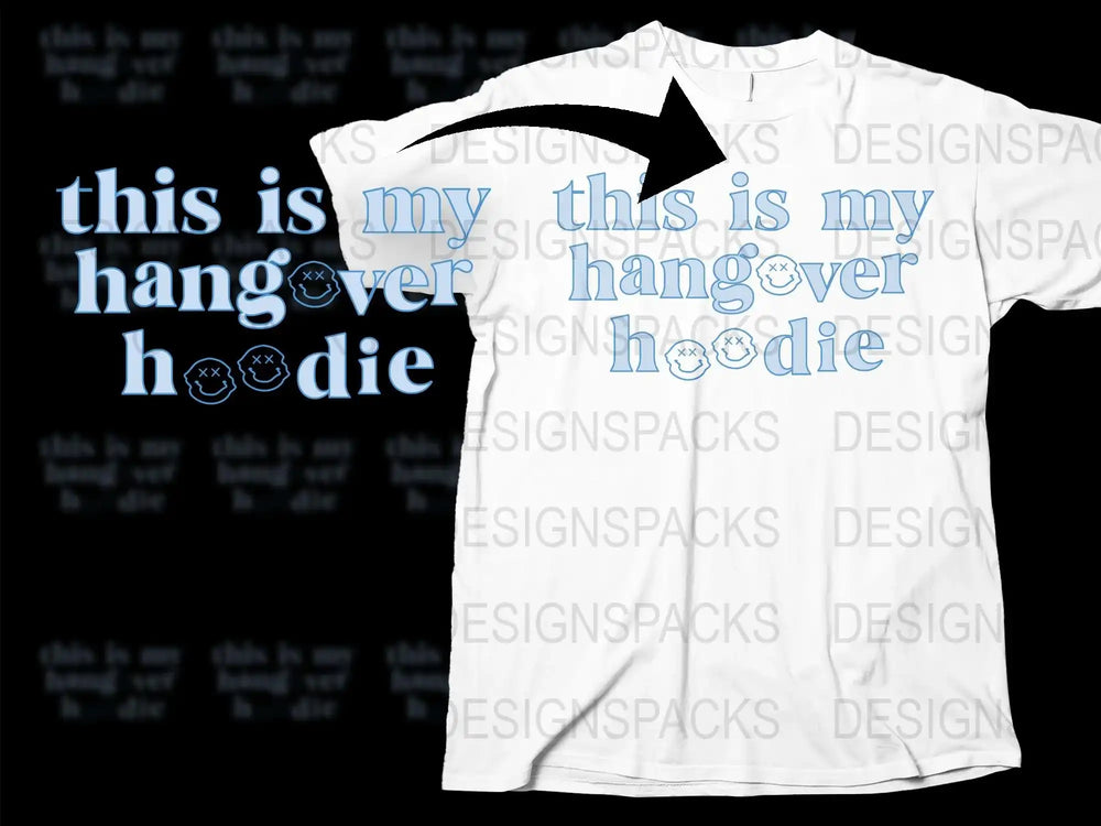 Funny Hangover Hoodie T-Shirt, White Graphic Tee, Casual Unisex Streetwear, Adult Humor Top