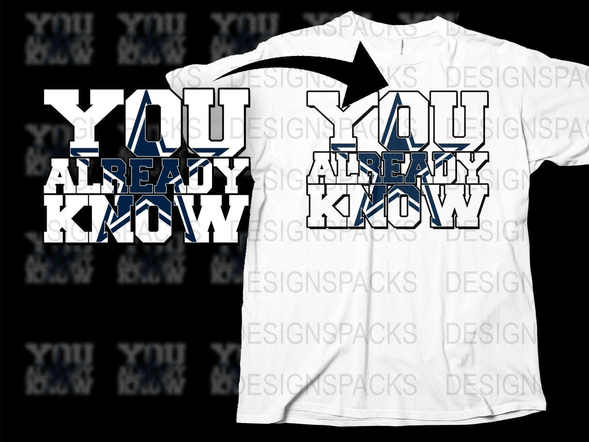 You Already Know Graphic T-Shirt, Bold White and Blue Text Design, Urban Style Unisex Tee, Trendy Casual Streetwear Shirt