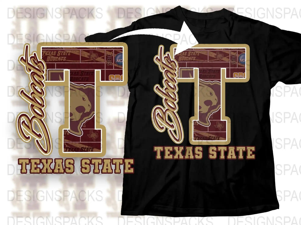 Texas State University T-Shirt, Maroon Gold Camo, Collegiate Apparel, Men's Fashion Tee, Casual Wear