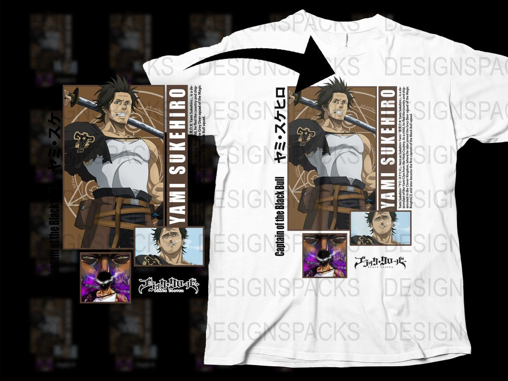 Anime Inspired T-Shirt Yami Sukehiro Black Clover Character Graphic Tee Unisex Cotton Shirt Stylish Fan Merchandise