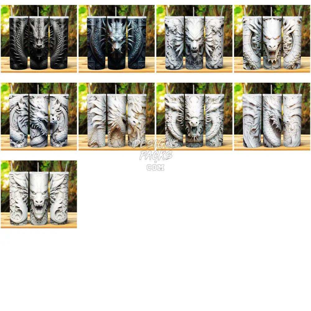 24 3D Dragon Tumbler Wrap Bundle Jpg