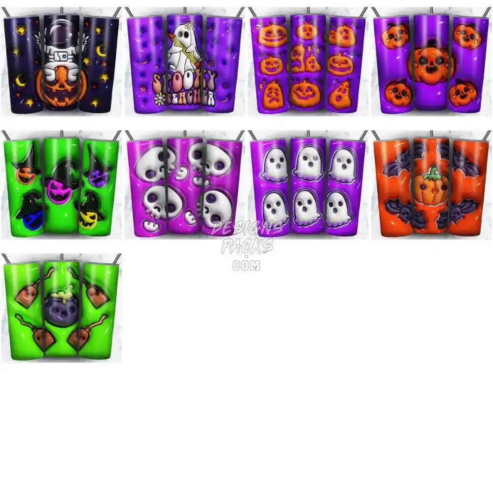 24 3D Puff Halloween Tumbler Wrap Bundle Jpg