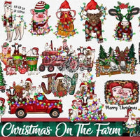Load image into Gallery viewer, 24 Christmas Farm Designs Bundle PNG designspacks
