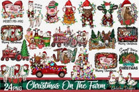 Load image into Gallery viewer, 24 Christmas Farm Designs Bundle PNG designspacks
