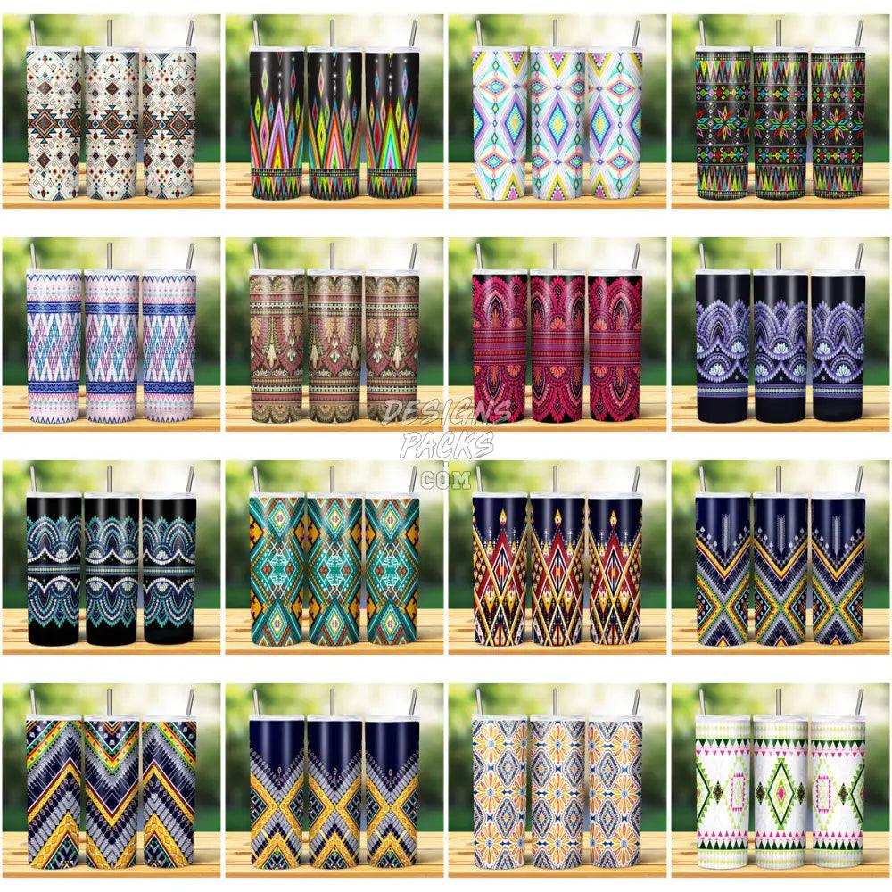 24 Abstract Ethnic Pattern Tumbler Wrap Bundle Jpg