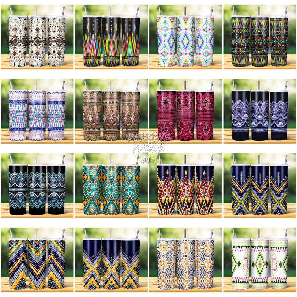 24 Abstract Ethnic Pattern Tumbler Wrap Bundle Jpg