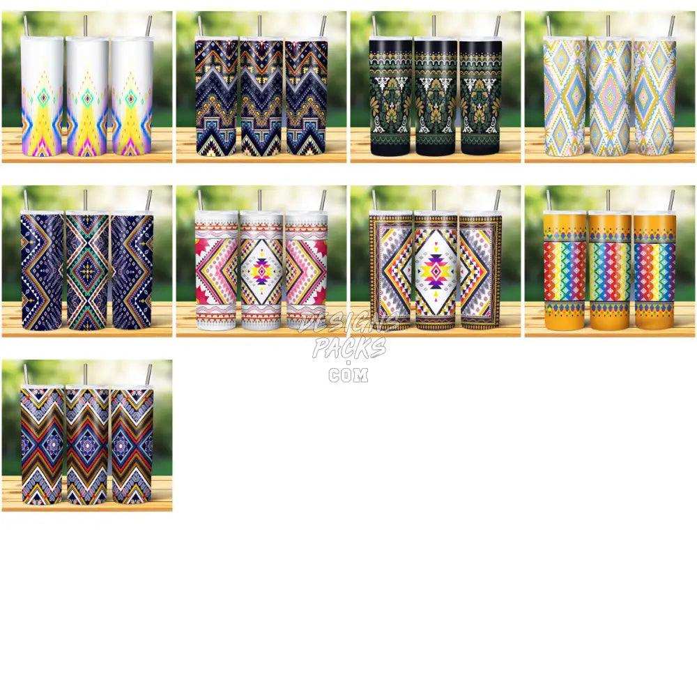24 Abstract Ethnic Pattern Tumbler Wrap Bundle Jpg