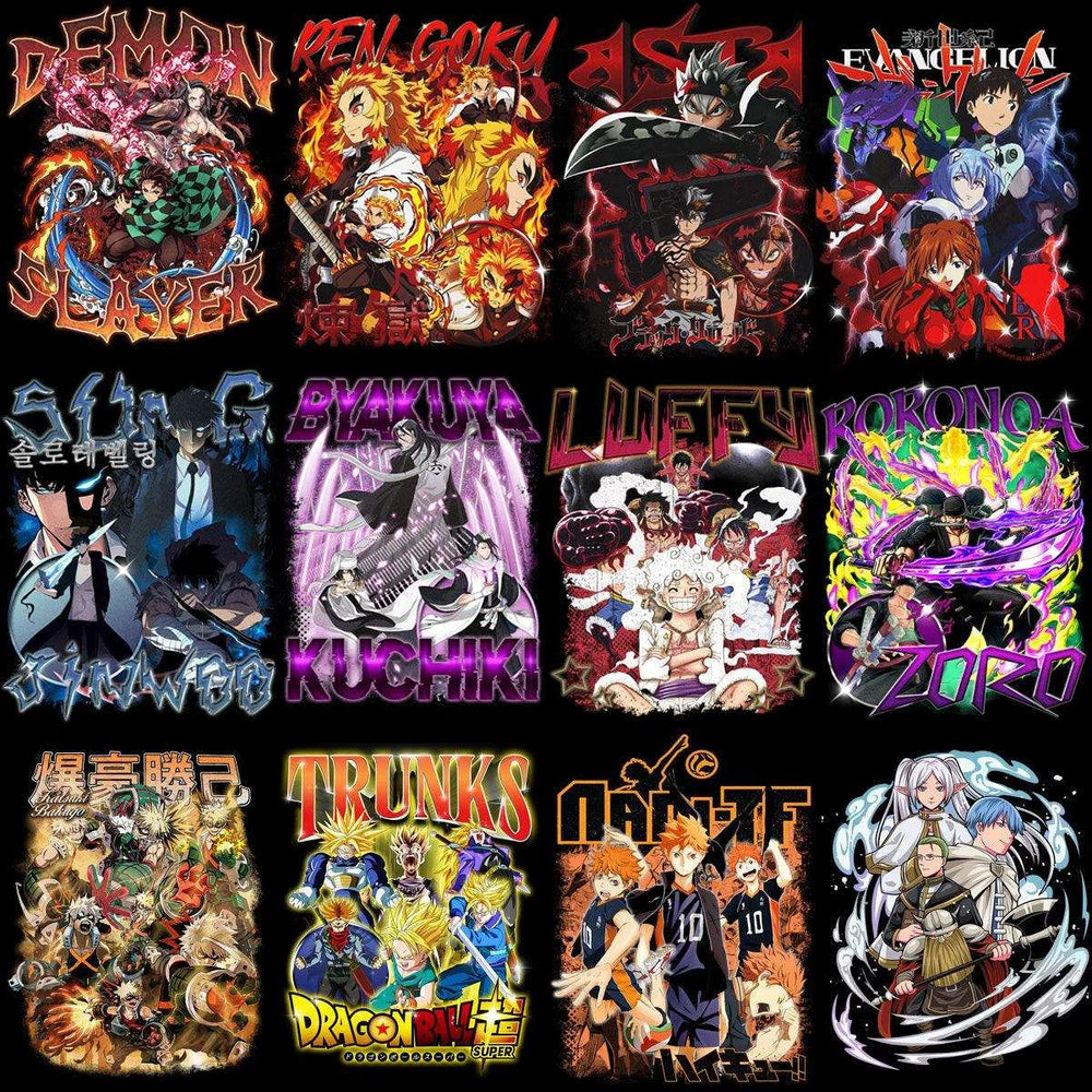 24 Anime Bootleg Mix V14 Designs Bundle PNG