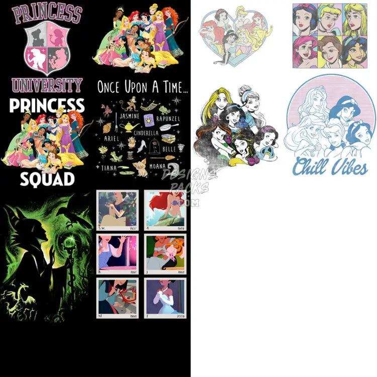 24 Cartoon Princess Movie Designs Bundle Png